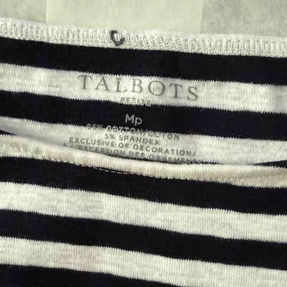 Talbots nautical striped top with ship wheel flounce hem - Picture 3 of 6